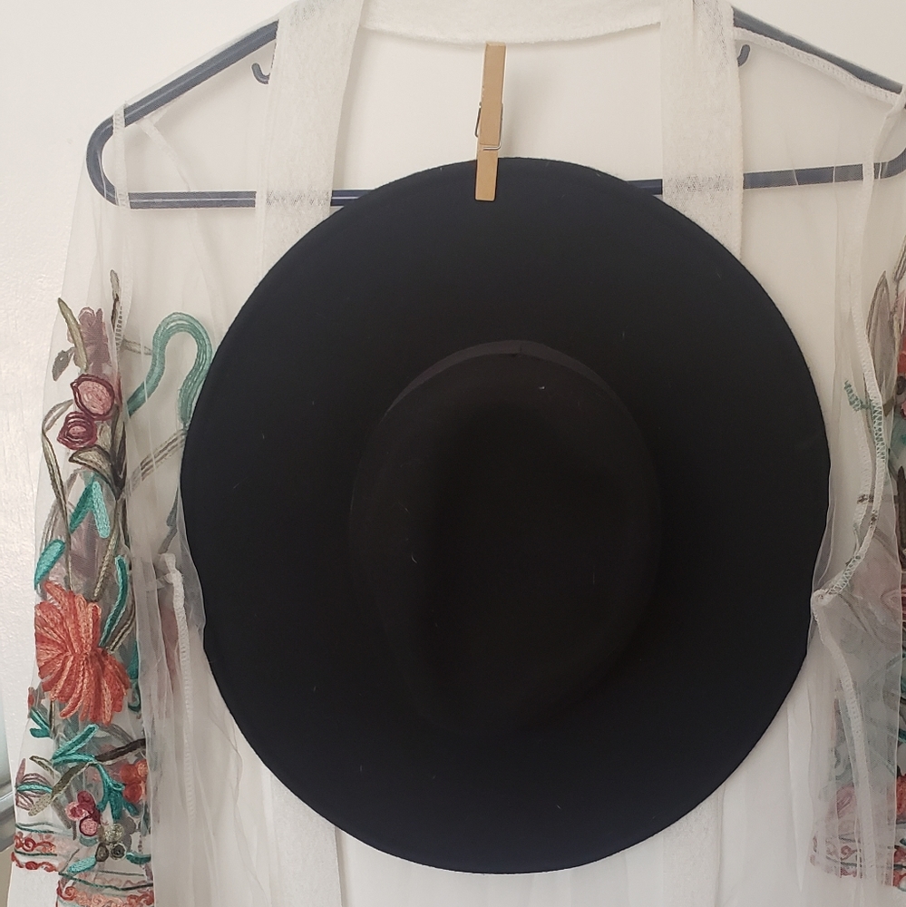 Black Wide Brim Hat
